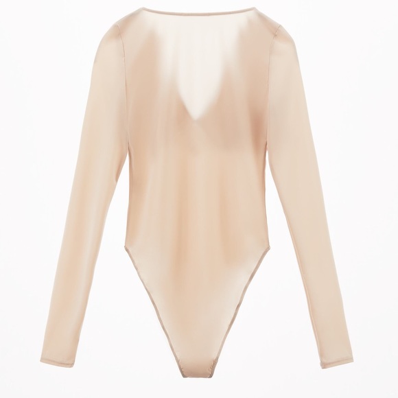 ZARA “Lingerie Collection” Nude Shapewear Premium Long Sleeve Bodysuit - Picture 3 of 10